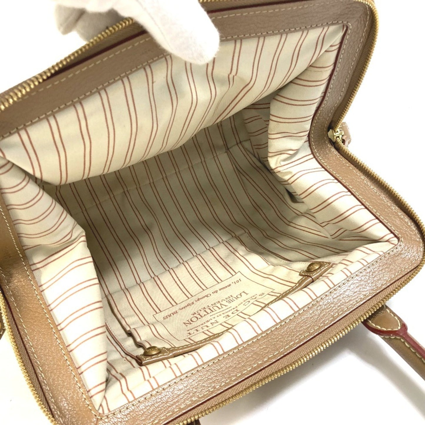 Louis Vuitton Beige Canvas Leather Handbag Shoulder Bag