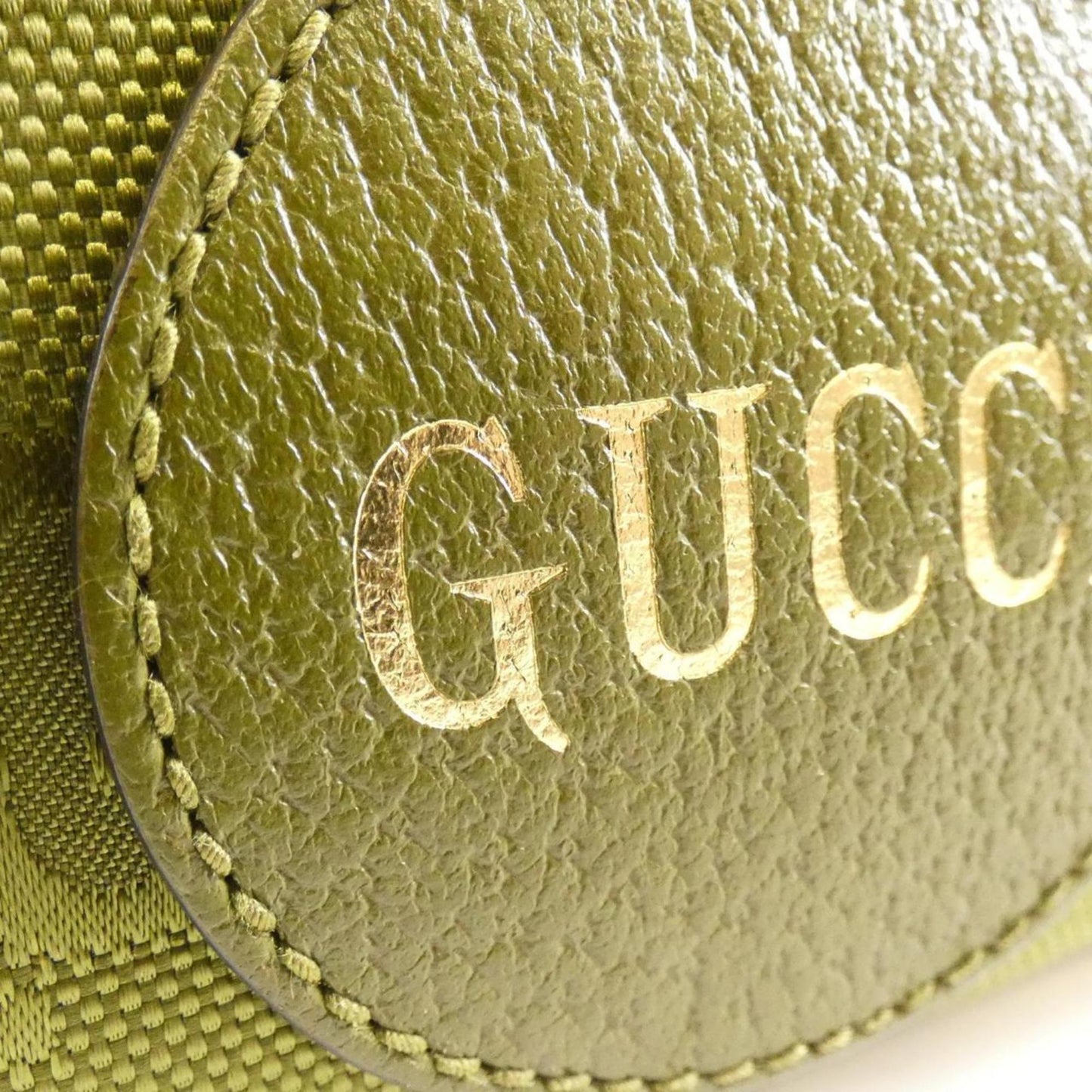 Gucci Green Leather Nylon Fanny Pack