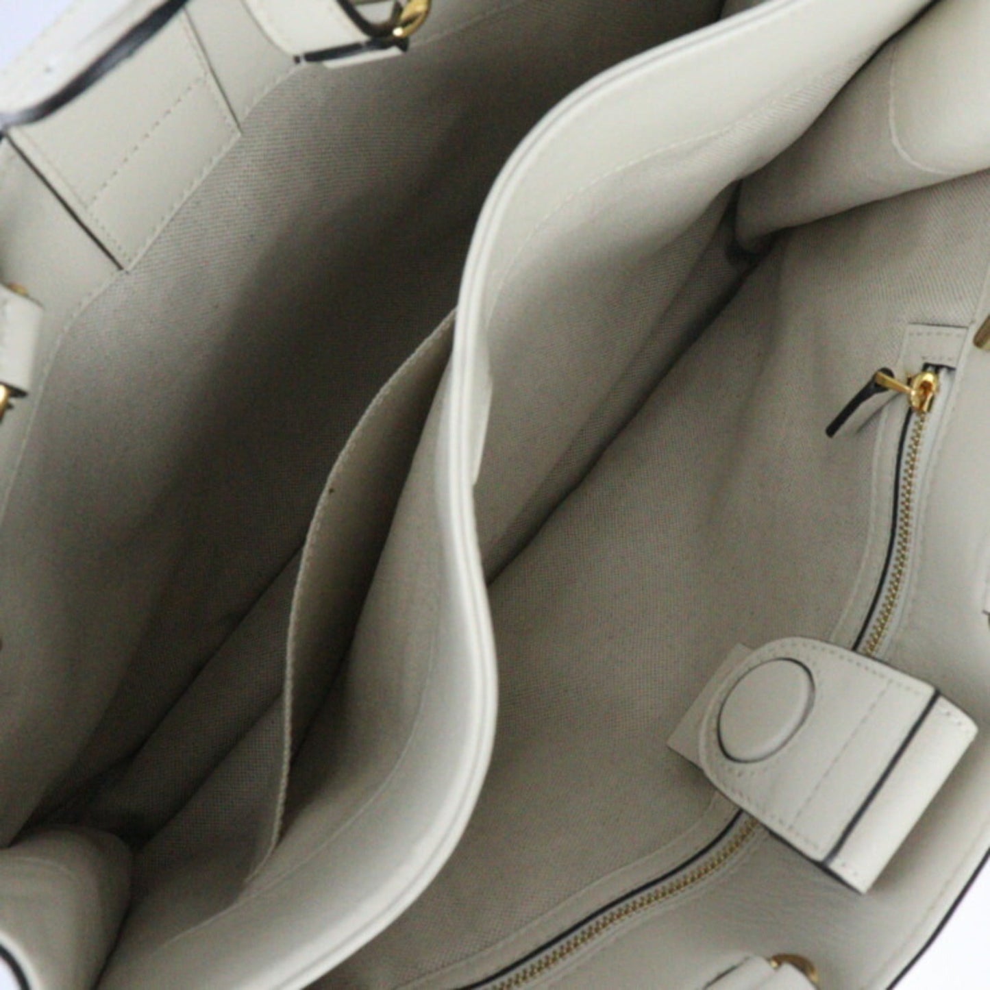 Gucci Ivory Leather Handbag Shoulder Bag Tote Bag