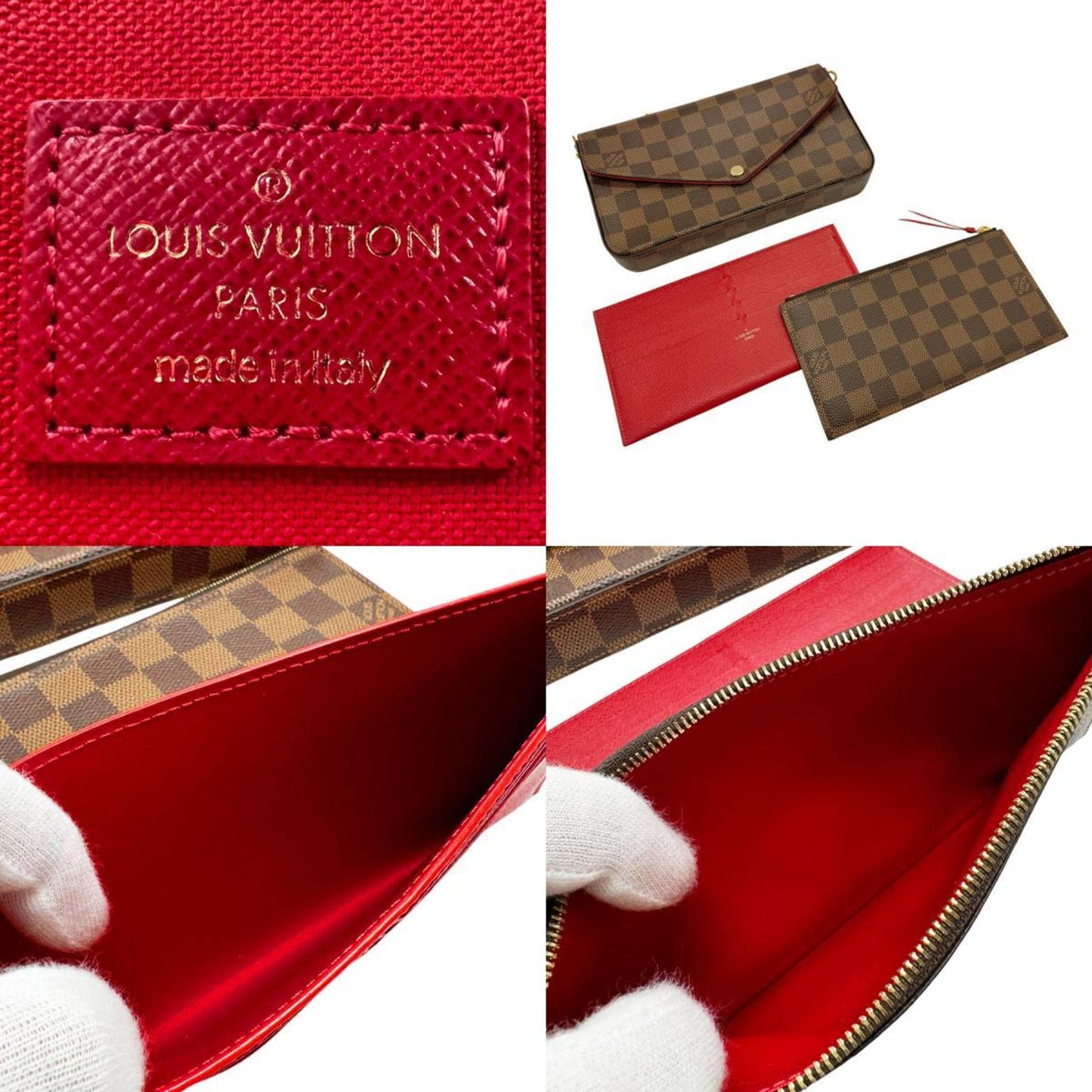Louis Vuitton Ebene Damier Canvas Clutch Bag Pochette Shoulder Bag