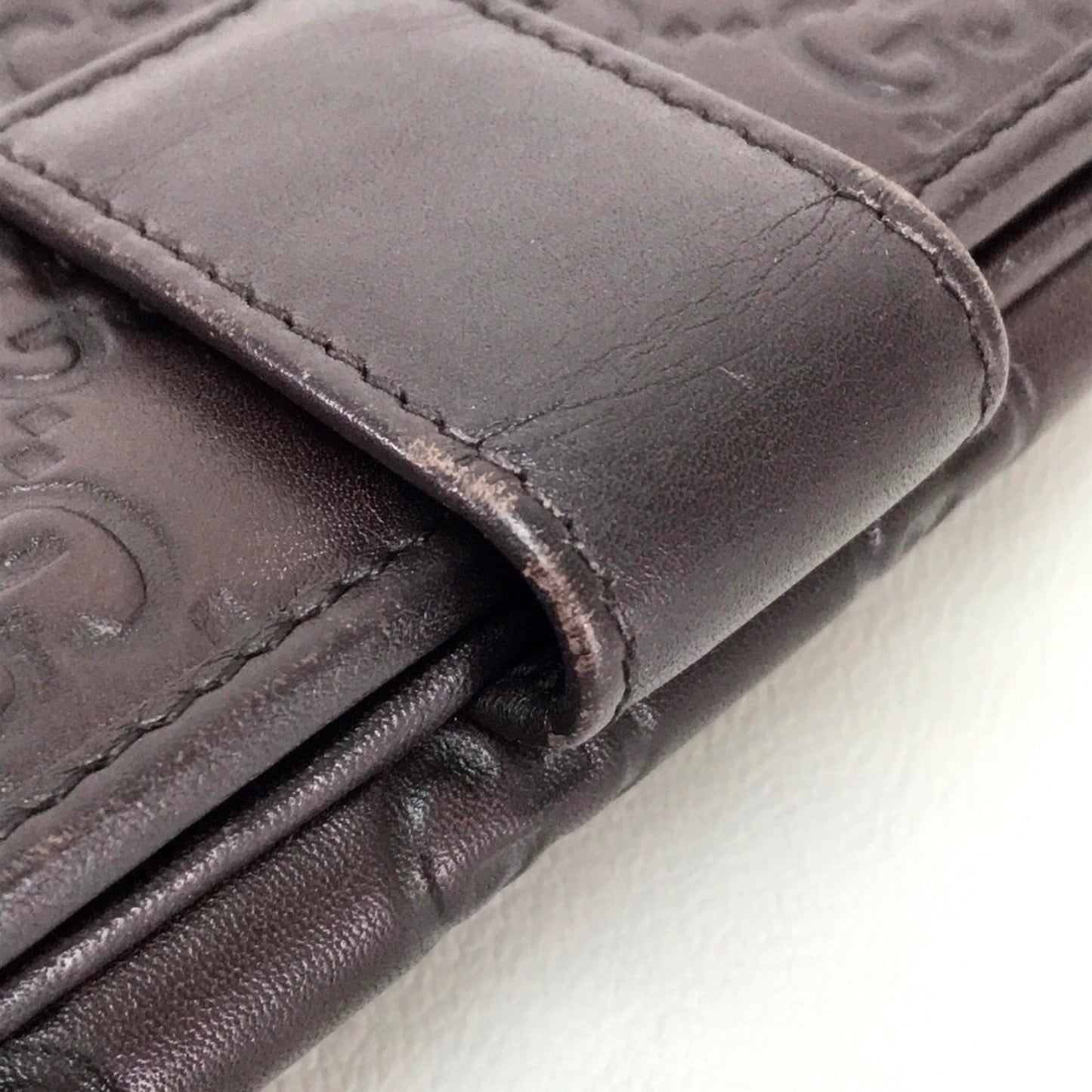 Gucci Dark Brown Leather Wallet (Tri-Fold)