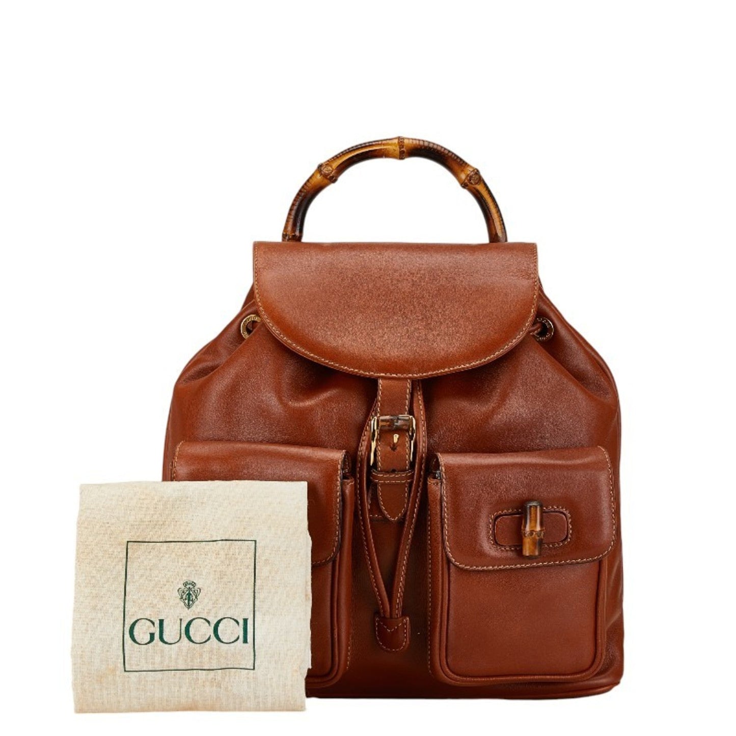 Gucci Brown Leather Backpack