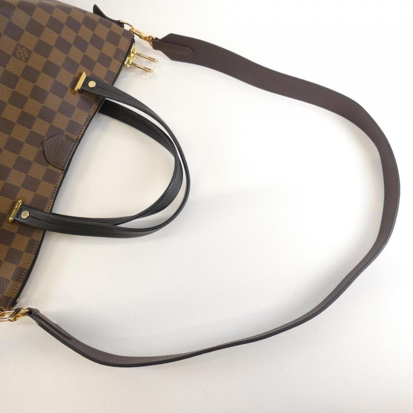 Louis Vuitton Black Ebene Coated Canvas Leather Handbag Shoulder Bag
