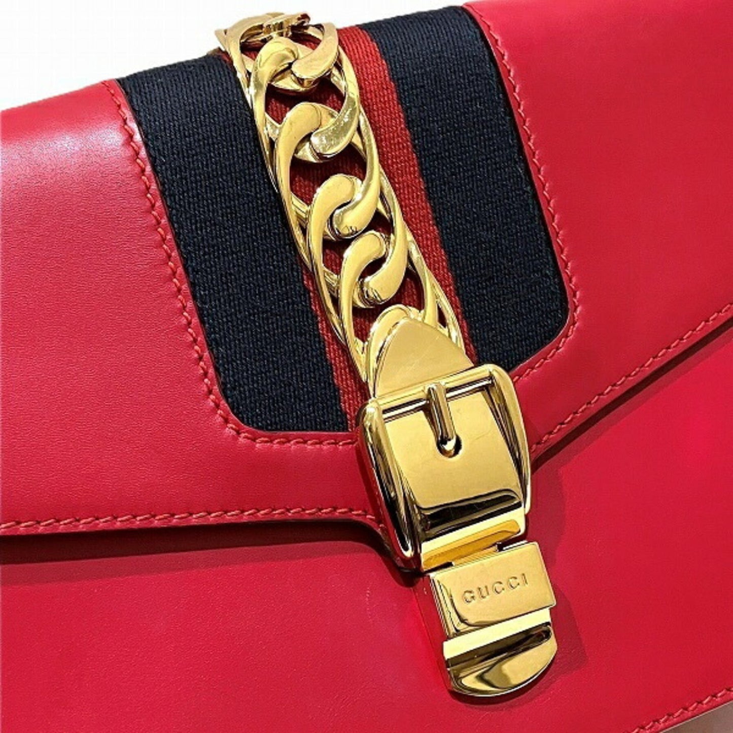 Gucci Red Color Leather Shoulder Bag