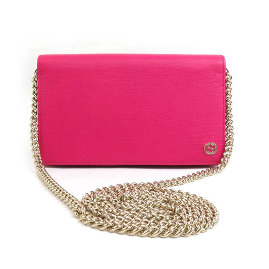 Gucci Pink Leather Chain/Shoulder Wallet ()