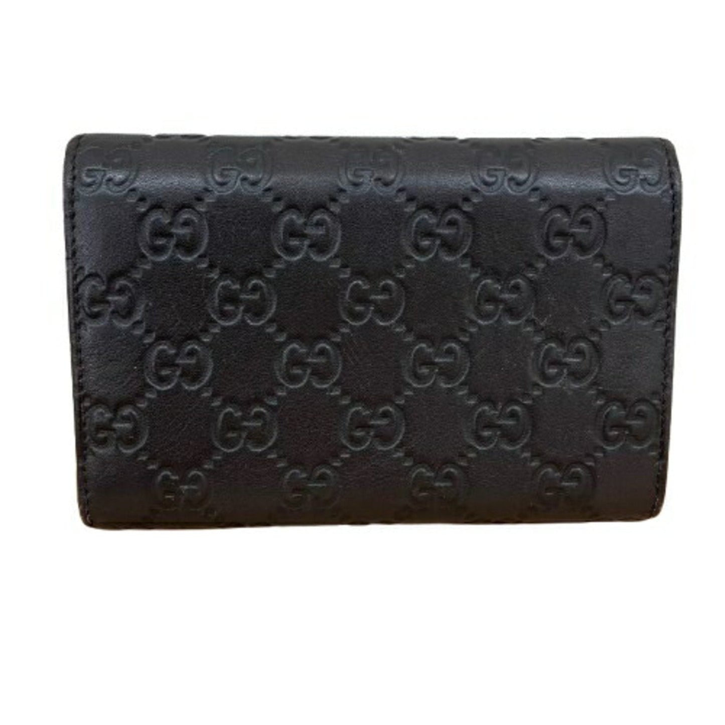 Gucci Black Leather Long Wallet (Tri-Fold)