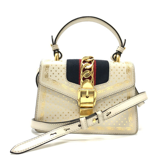 Gucci White Leather Shoulder Bag ()
