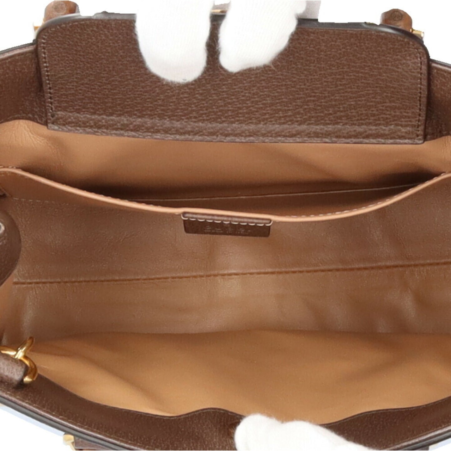 Gucci Brown Bamboo Gg Canvas Leather Shoulder Bag