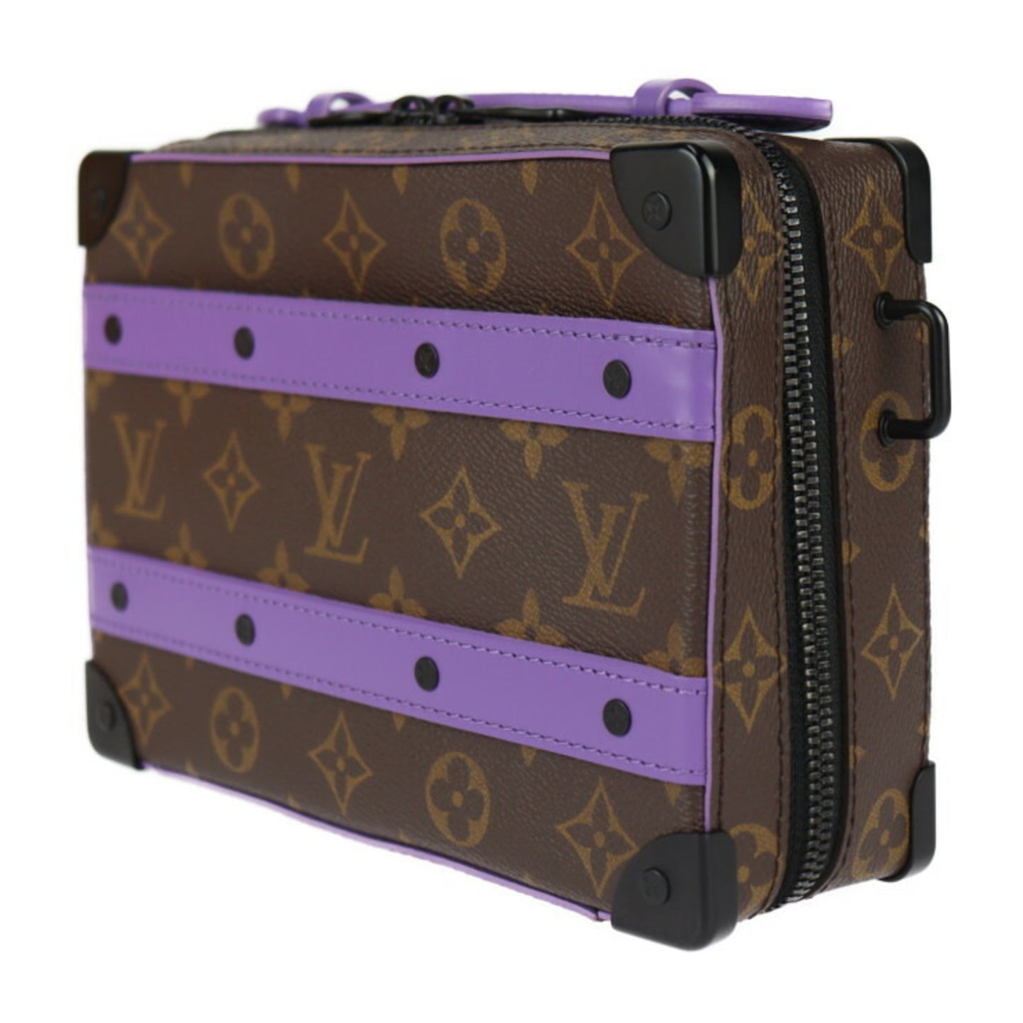Louis Vuitton Brown Purple Pvc Leather Clutch Bag Handbag Pochette Shoulder Bag