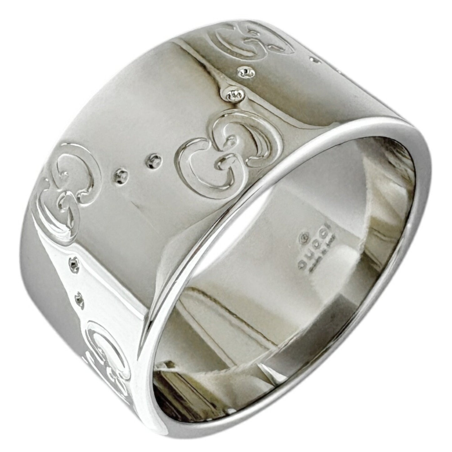 Gucci Icon Silver White Gold (18K) Band Ring ()