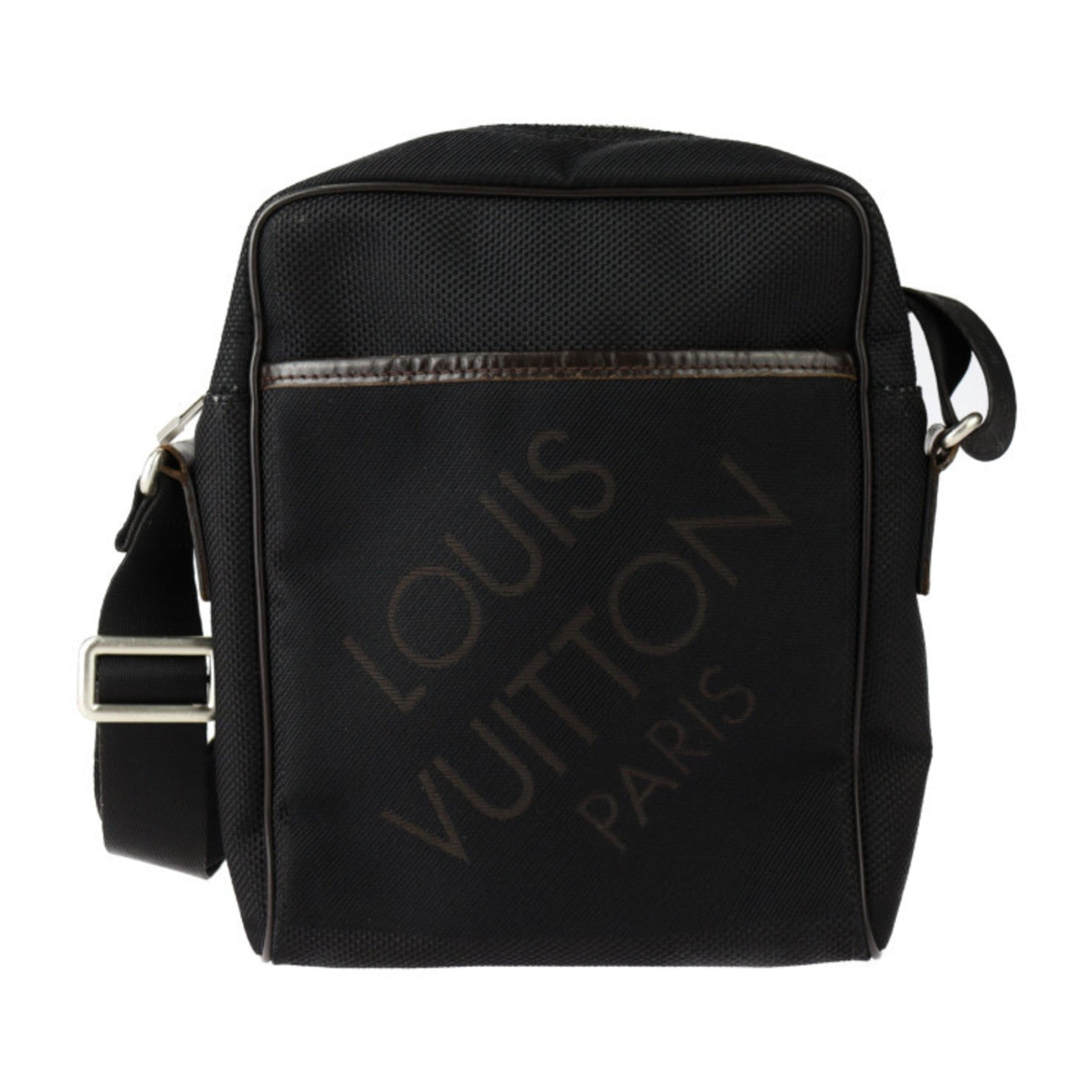 Louis Vuitton Black Brown Damier Geant Leather Messenger Bag Shoulder Bag ()