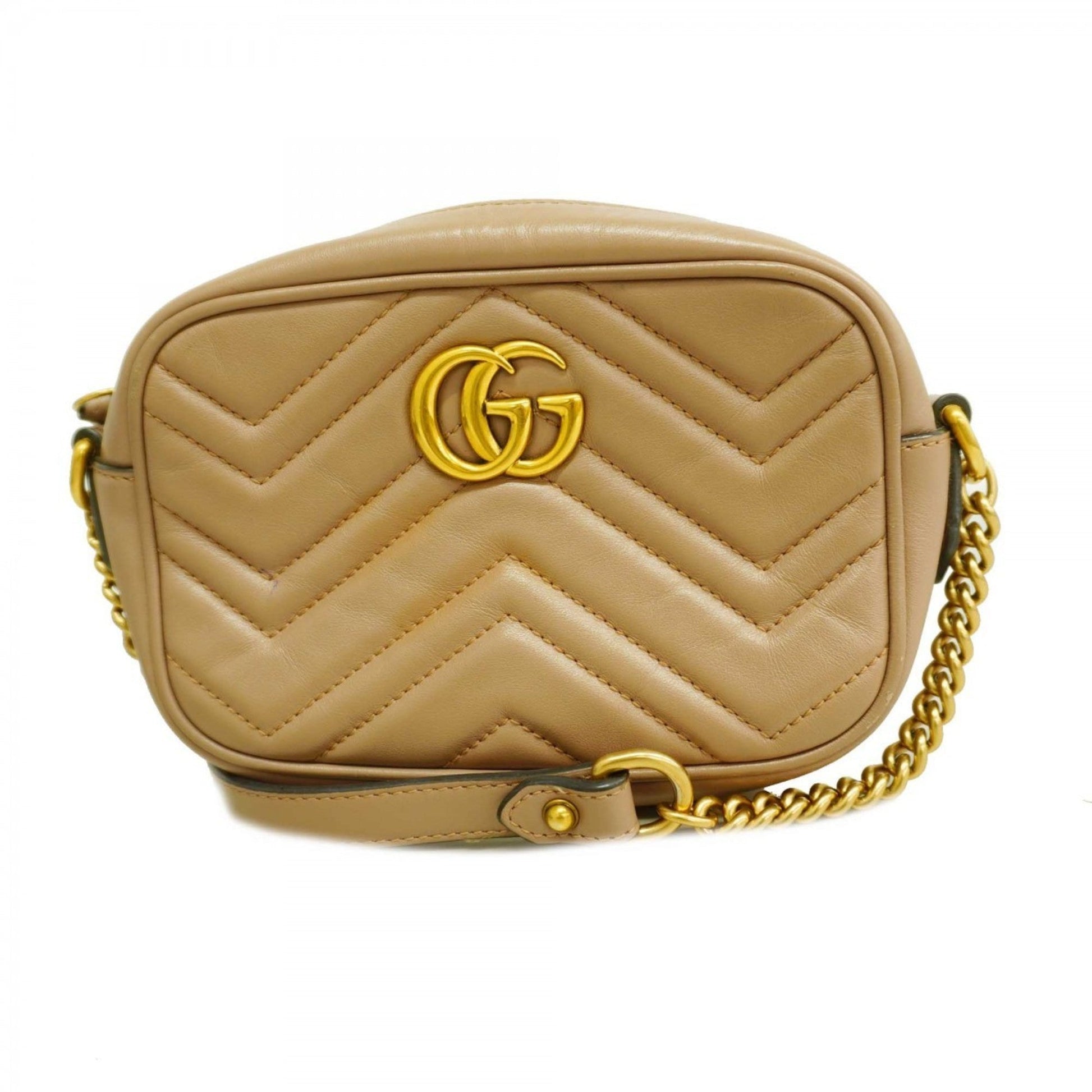 Gucci Light Brown Leather Shoulder Bag ()