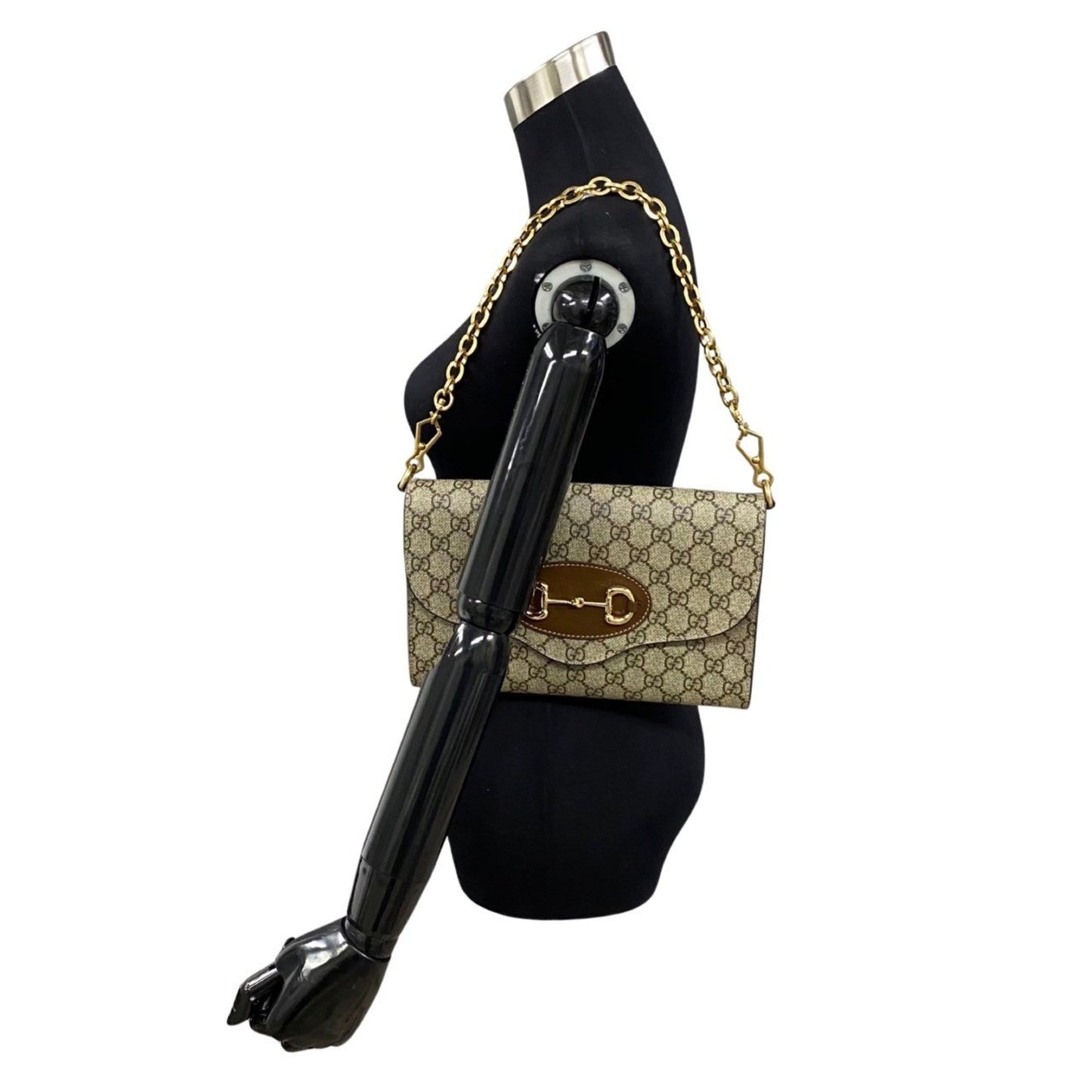 Gucci Brown Gold Pvc Leather Shoulder Bag