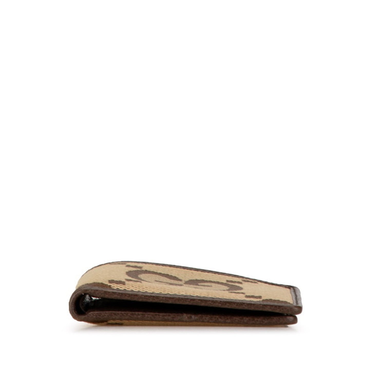 Gucci Beige Brown Canvas Leather Wallet (Bi-Fold)