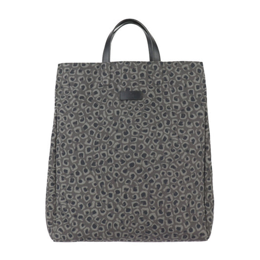 Gucci Black Gray Canvas Leather Handbag Tote Bag ()