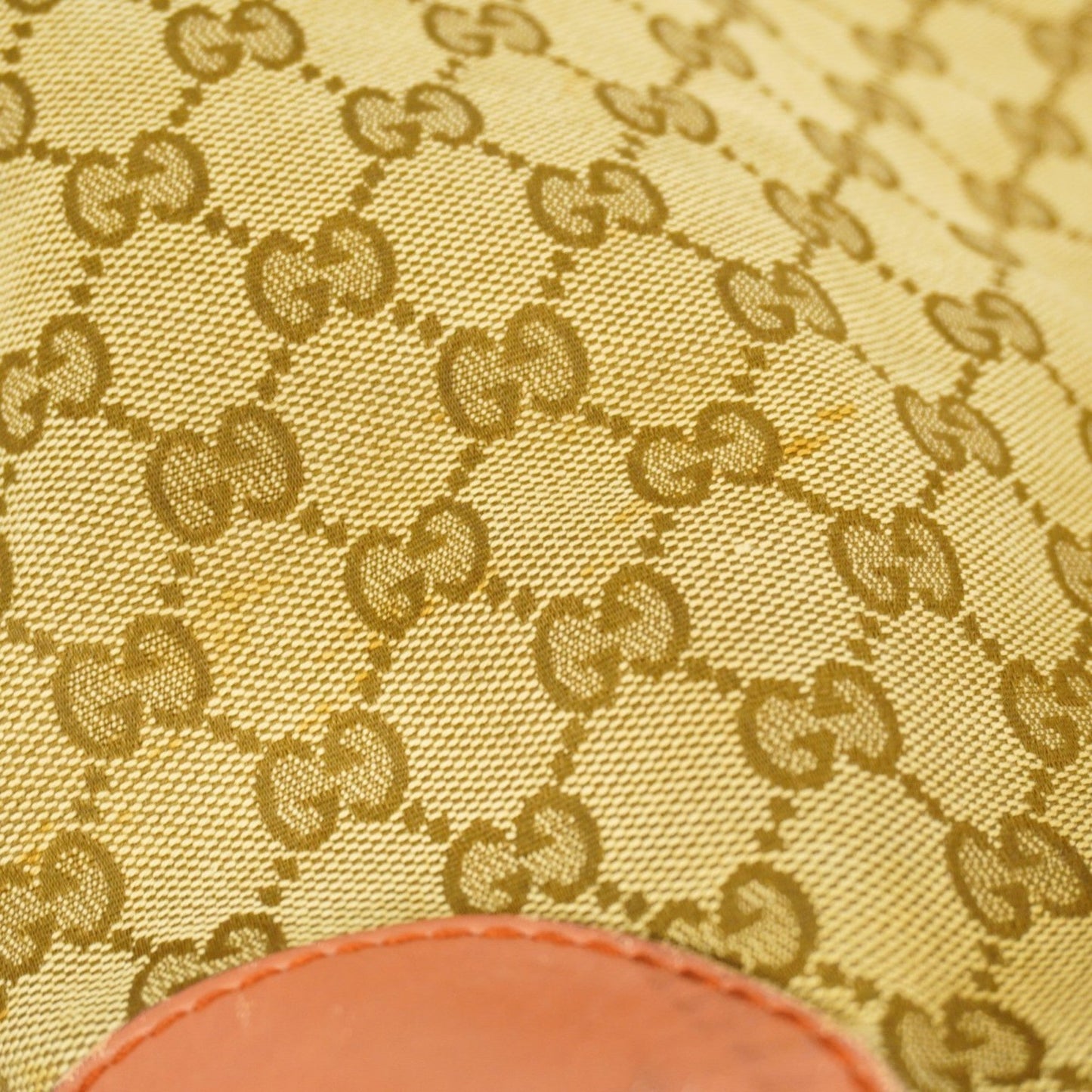 Gucci Brown Red Color Canvas Tote Bag