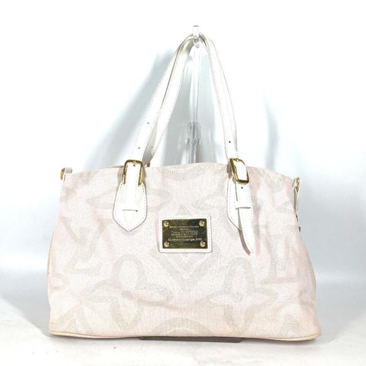 Louis Vuitton Pink White Cotton Shoulder Bag Tote Bag
