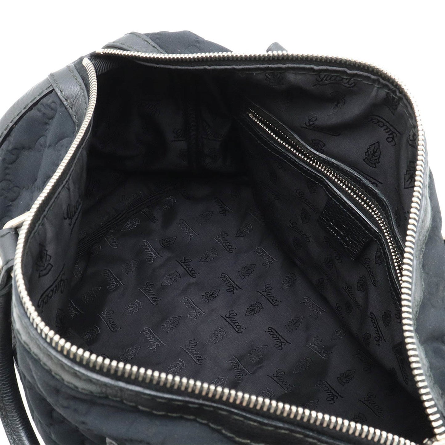 Gucci Black Nylon Leather Boston Bag Handbag