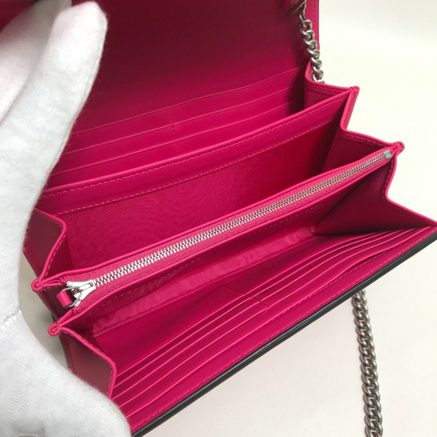 Gucci Pink Leather Long Wallet (Bi-Fold)