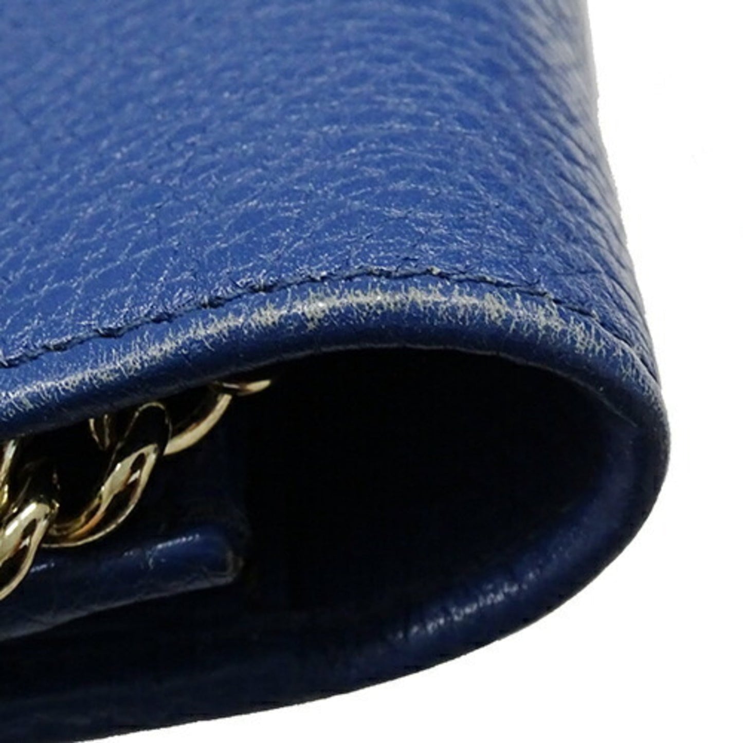 Gucci Blue Leather Chain/Shoulder Wallet