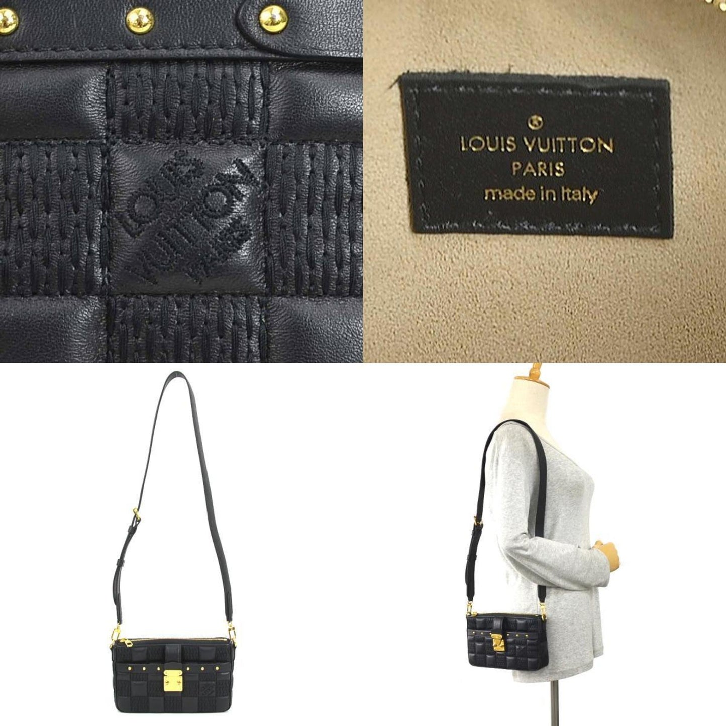 Louis Vuitton Black Leather Pochette Shoulder Bag