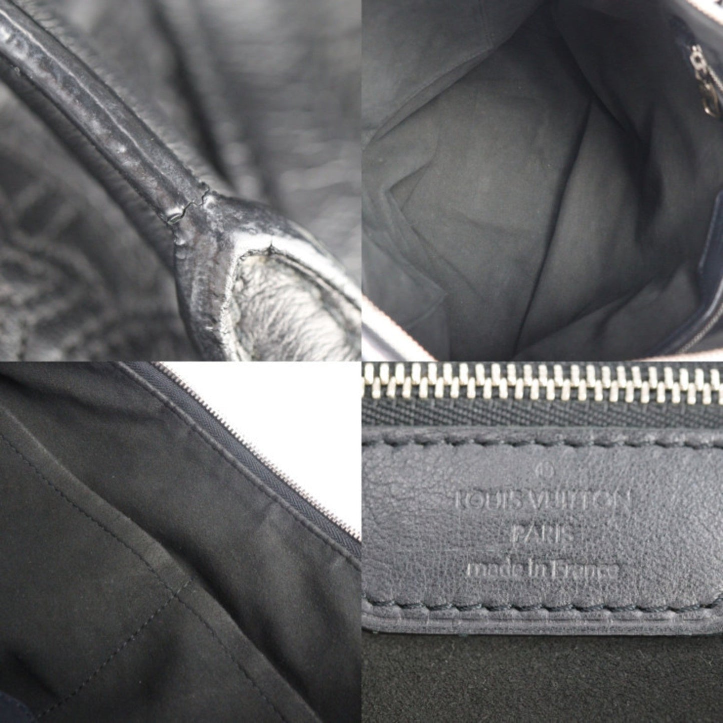 Louis Vuitton Black Monogram Handbag Shoulder Bag Tote Bag