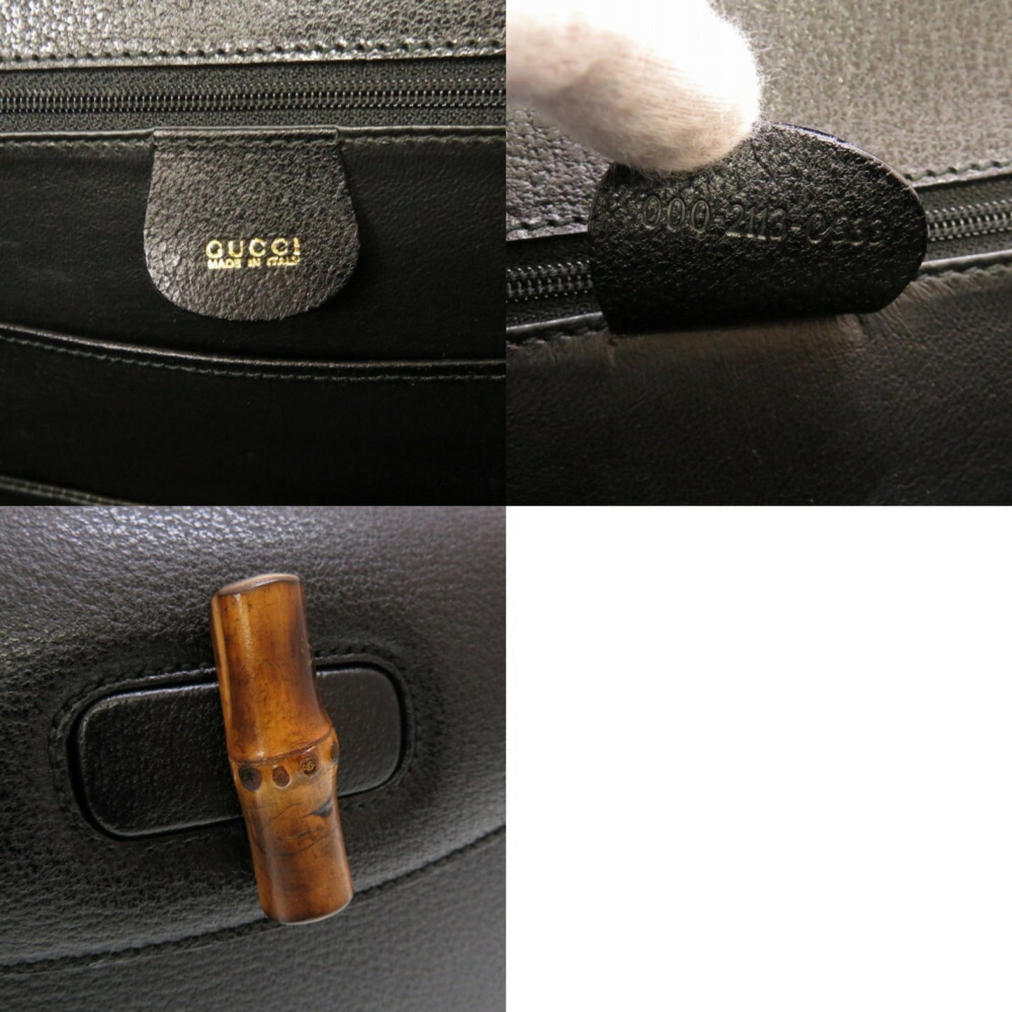 Gucci Black Bamboo Handbag