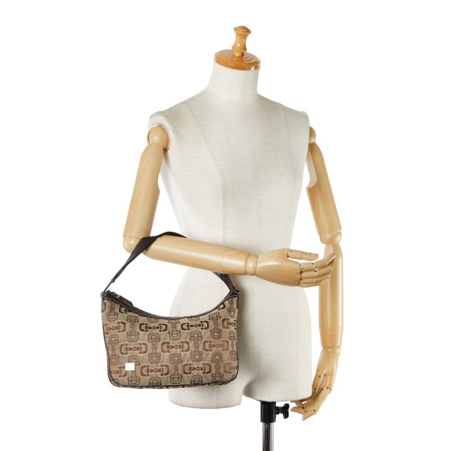 Gucci Beige Brown Canvas Leather Handbag Shoulder Bag