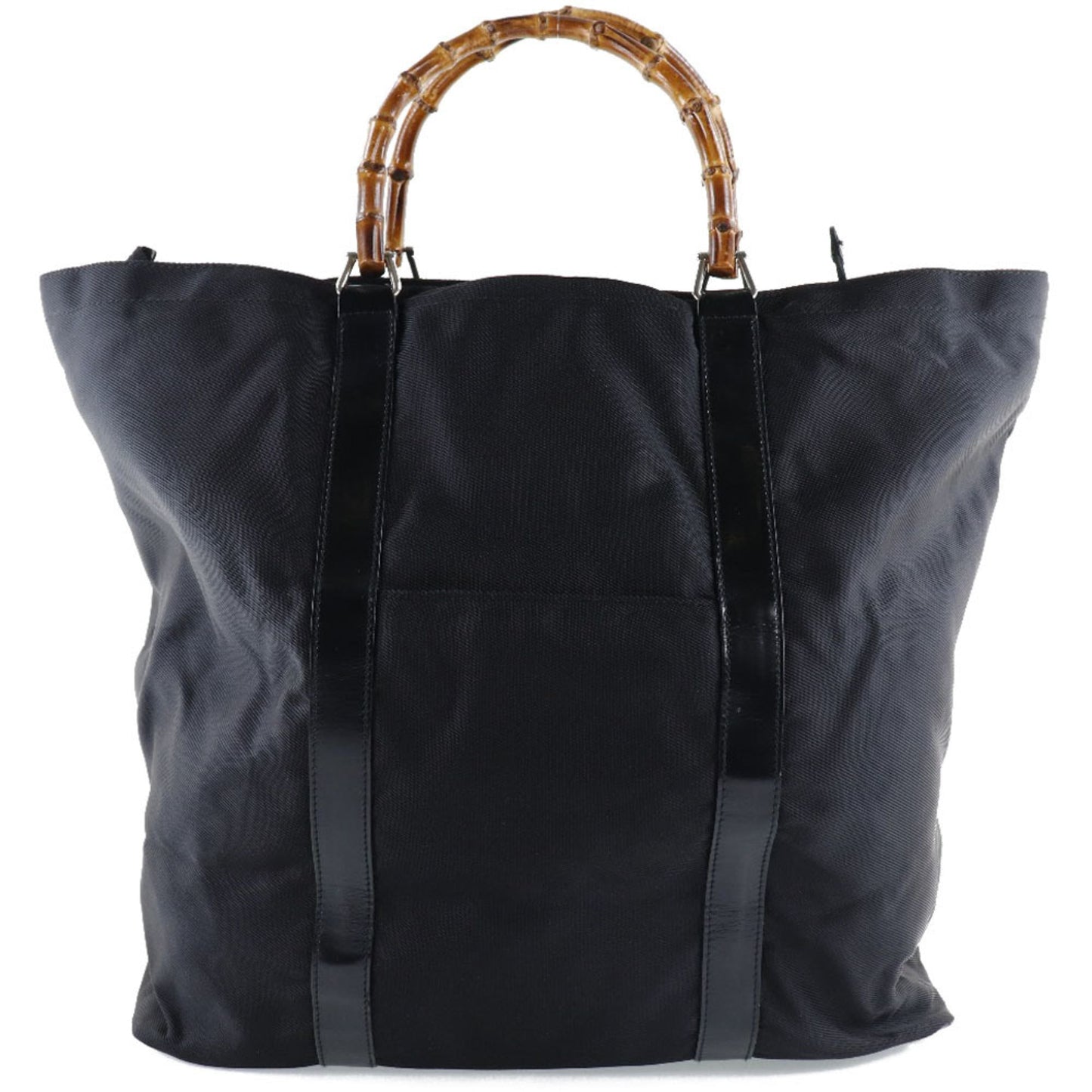 Gucci Black Brown Nylon Canvas Tote Bag ()