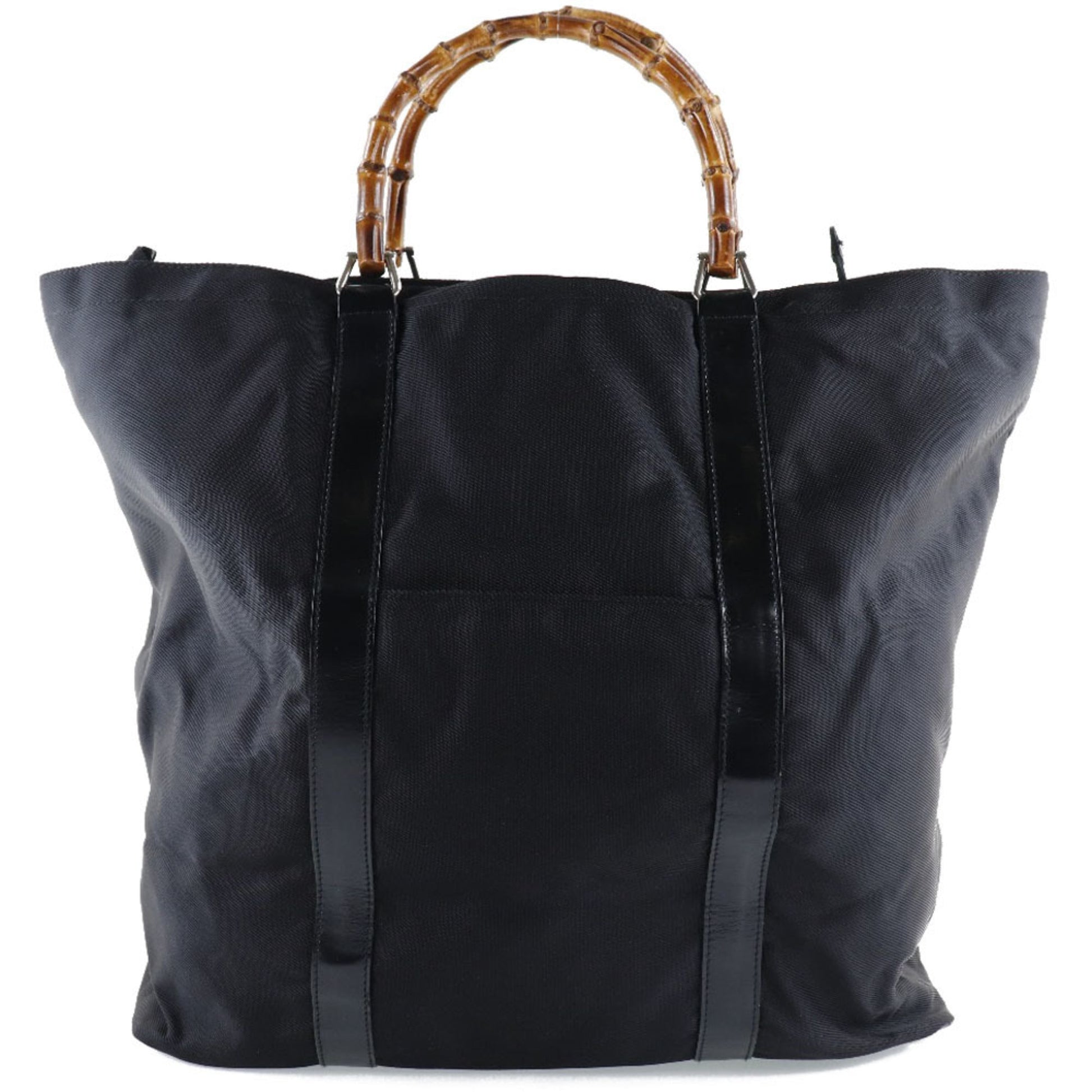 Gucci Black Brown Nylon Canvas Tote Bag ()