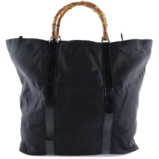 Gucci Black Brown Nylon Canvas Tote Bag ()