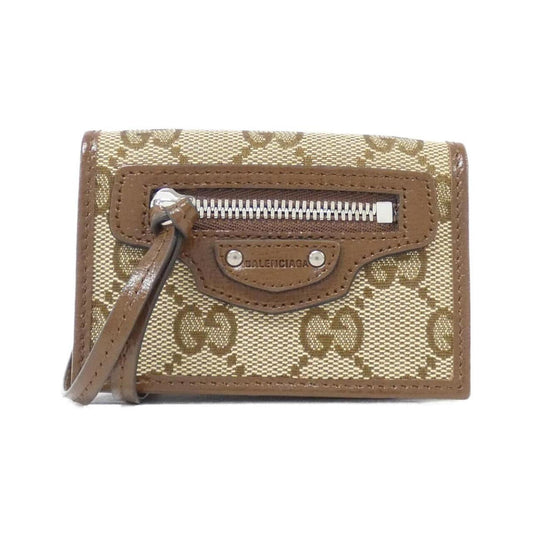 Gucci Beige Brown Gg Canvas Leather Wallet (Tri-Fold) ()