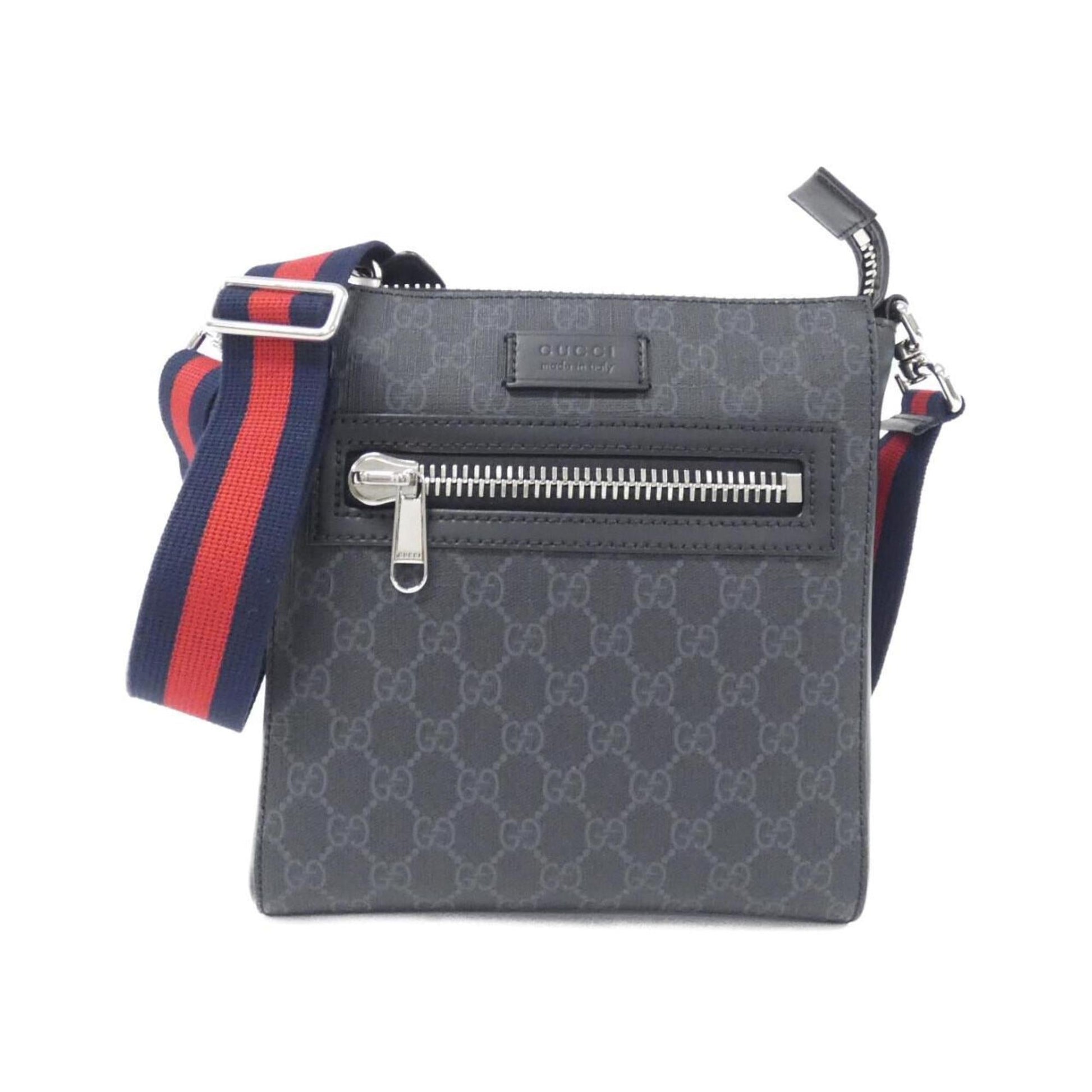 Gucci Black Gray Gg Supreme Shoulder Bag ()
