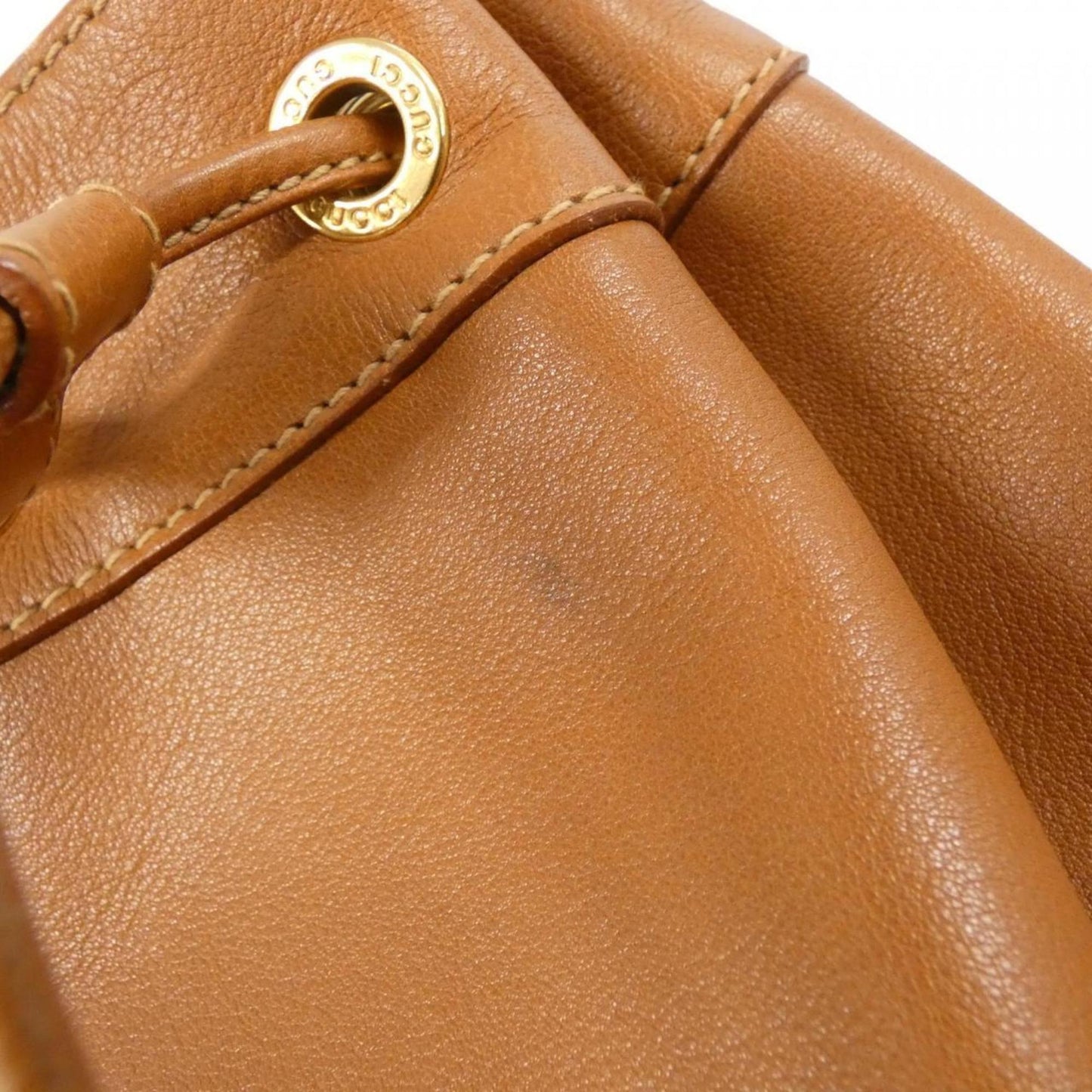 Gucci Brown Leather Pouch Shoulder Bag