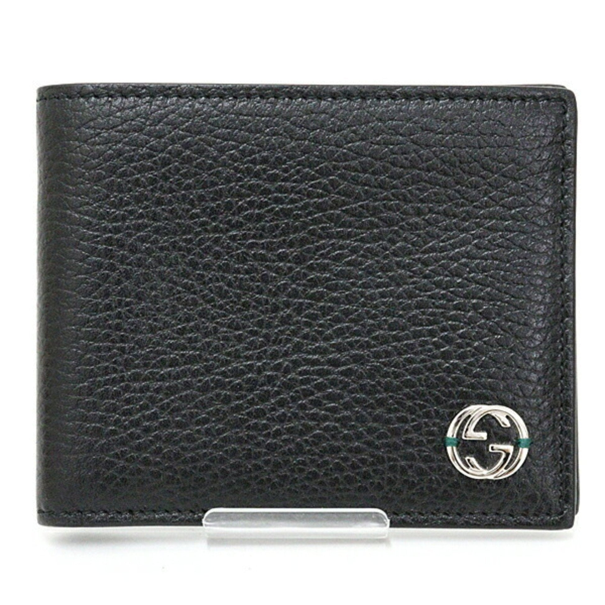 Gucci Gucci Interlocking Black Green Leather Wallet (Bi-Fold) ()