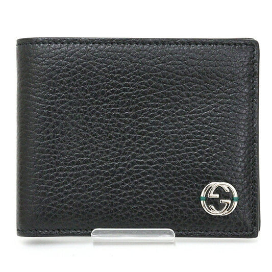 Gucci Gucci Interlocking Black Green Leather Wallet (Bi-Fold) ()