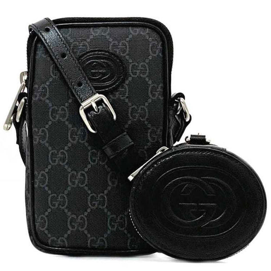 Gucci Black Gg Supreme Pochette Pouch Shoulder Bag ()