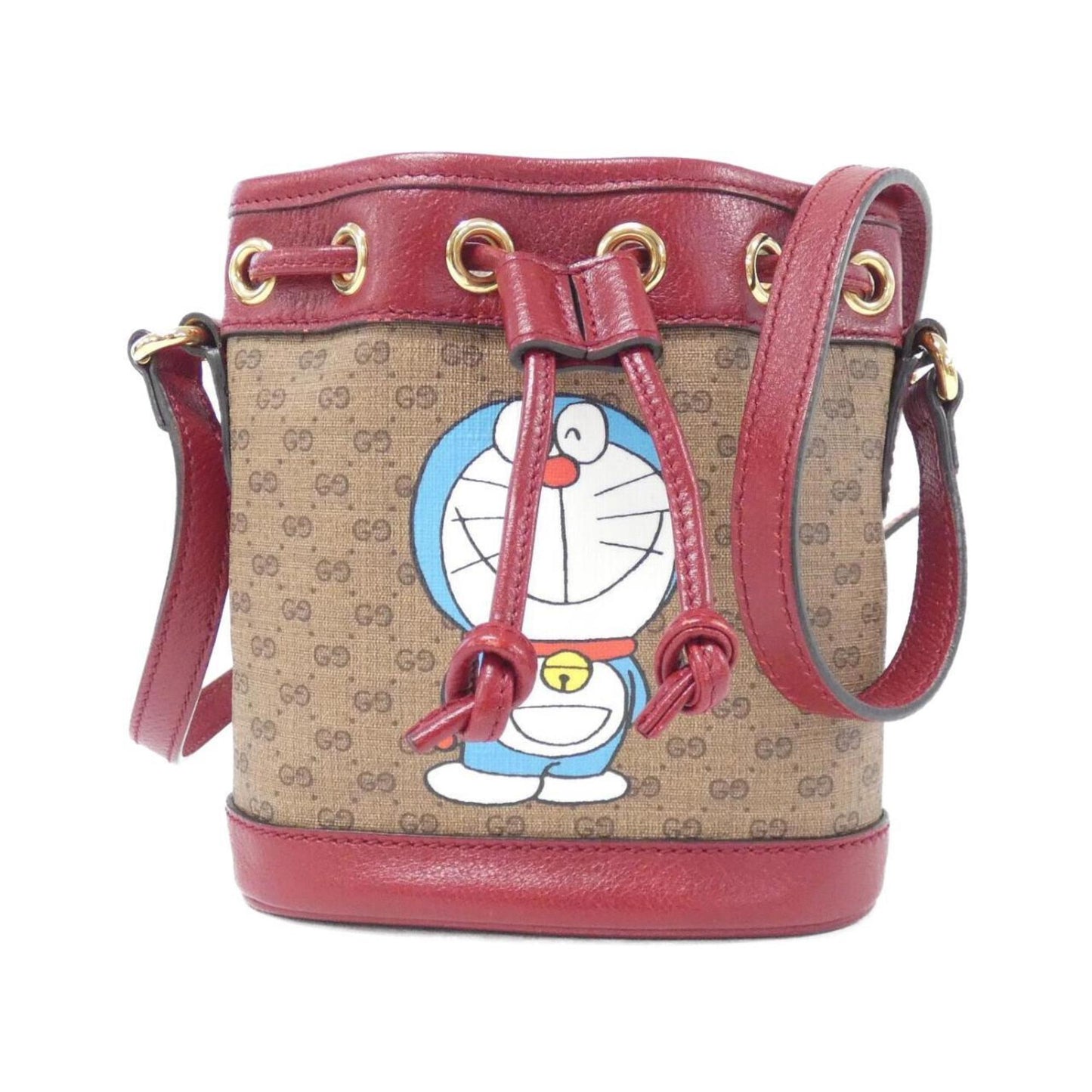 Gucci Beige Cherry Red Gg Supreme Leather Shoulder Bag