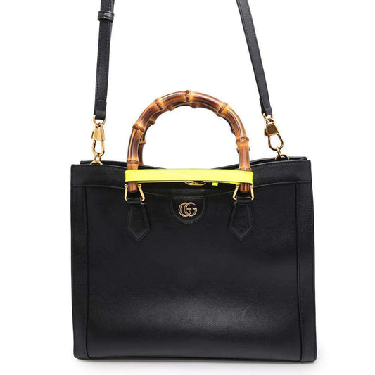 Gucci Black Leather Shoulder Bag Tote Bag ()