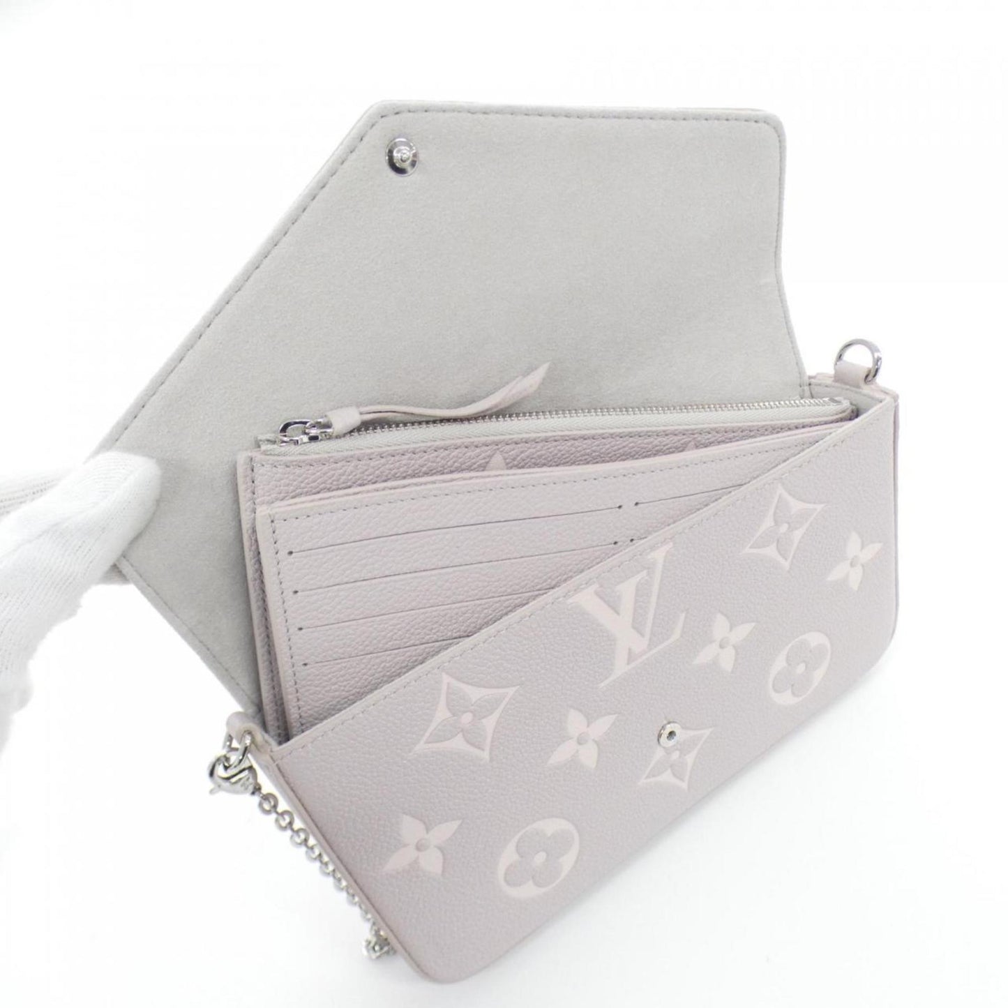 Louis Vuitton Silver Leather Pochette Shoulder Bag