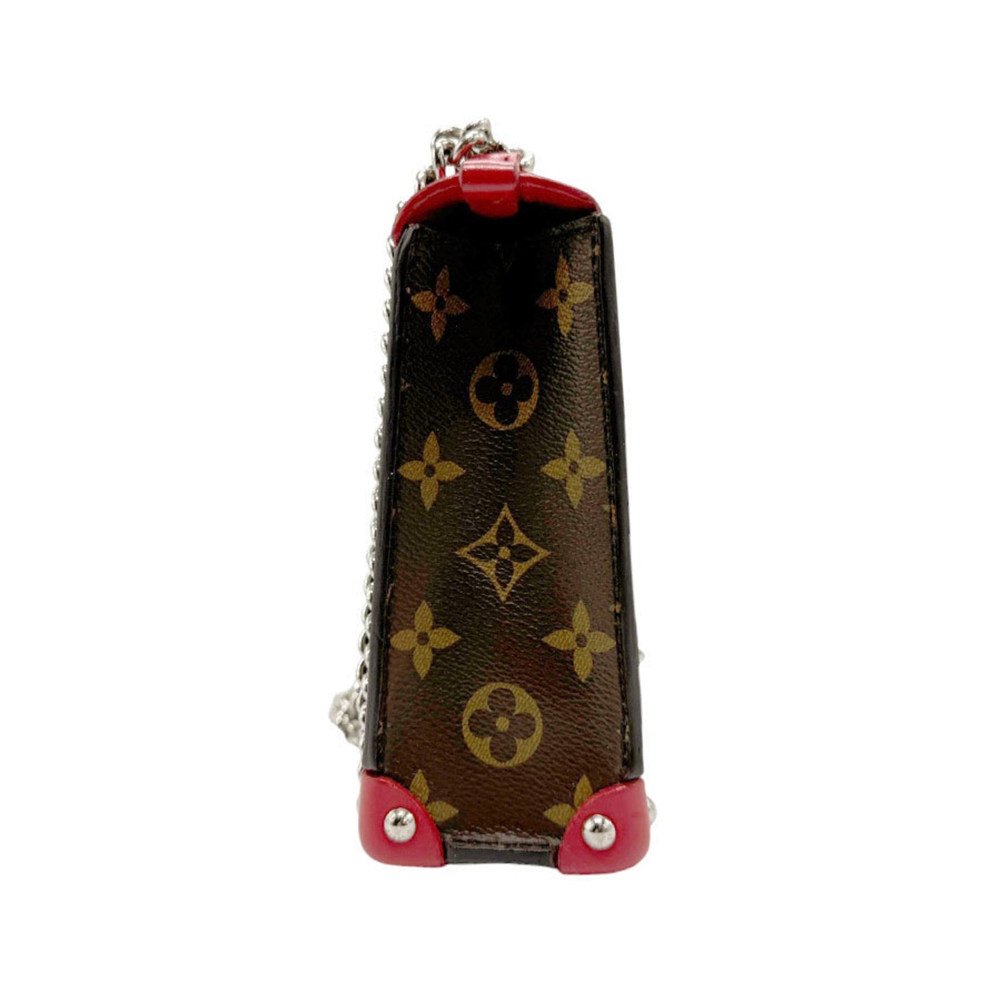 Louis Vuitton Brown Red Color Monogram Leather Pochette Shoulder Bag