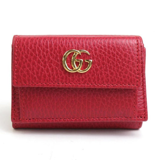 Gucci Red Color Leather Wallet (Tri-Fold) ()