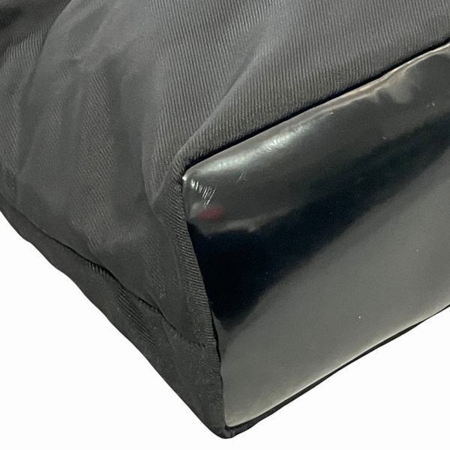 Gucci Bamboo Black Nylon Leather Handbag