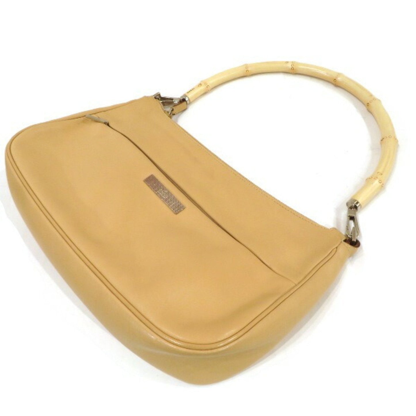 Gucci Bamboo Beige Leather Handbag