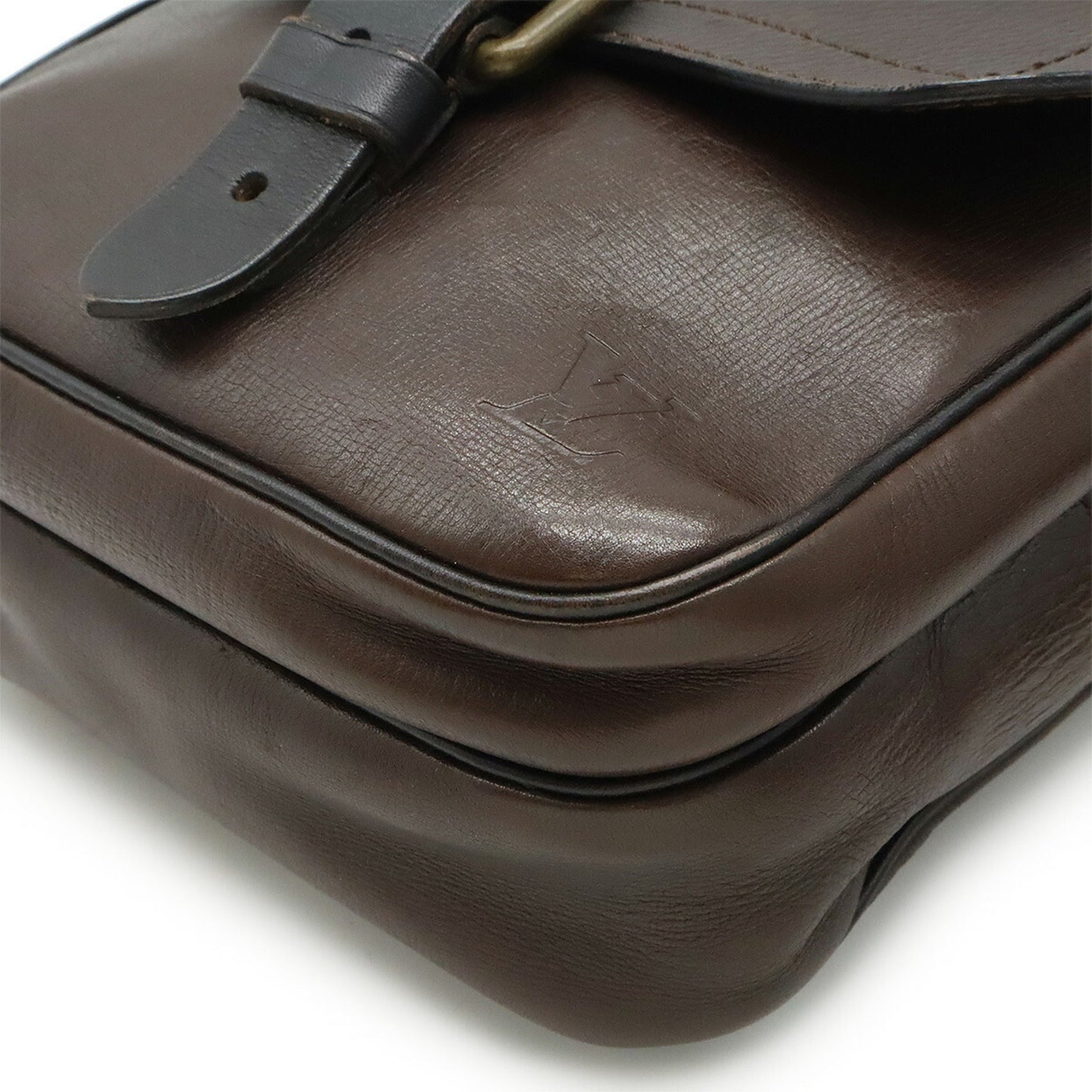 Louis Vuitton Coffee Utah Leather Shoulder Bag