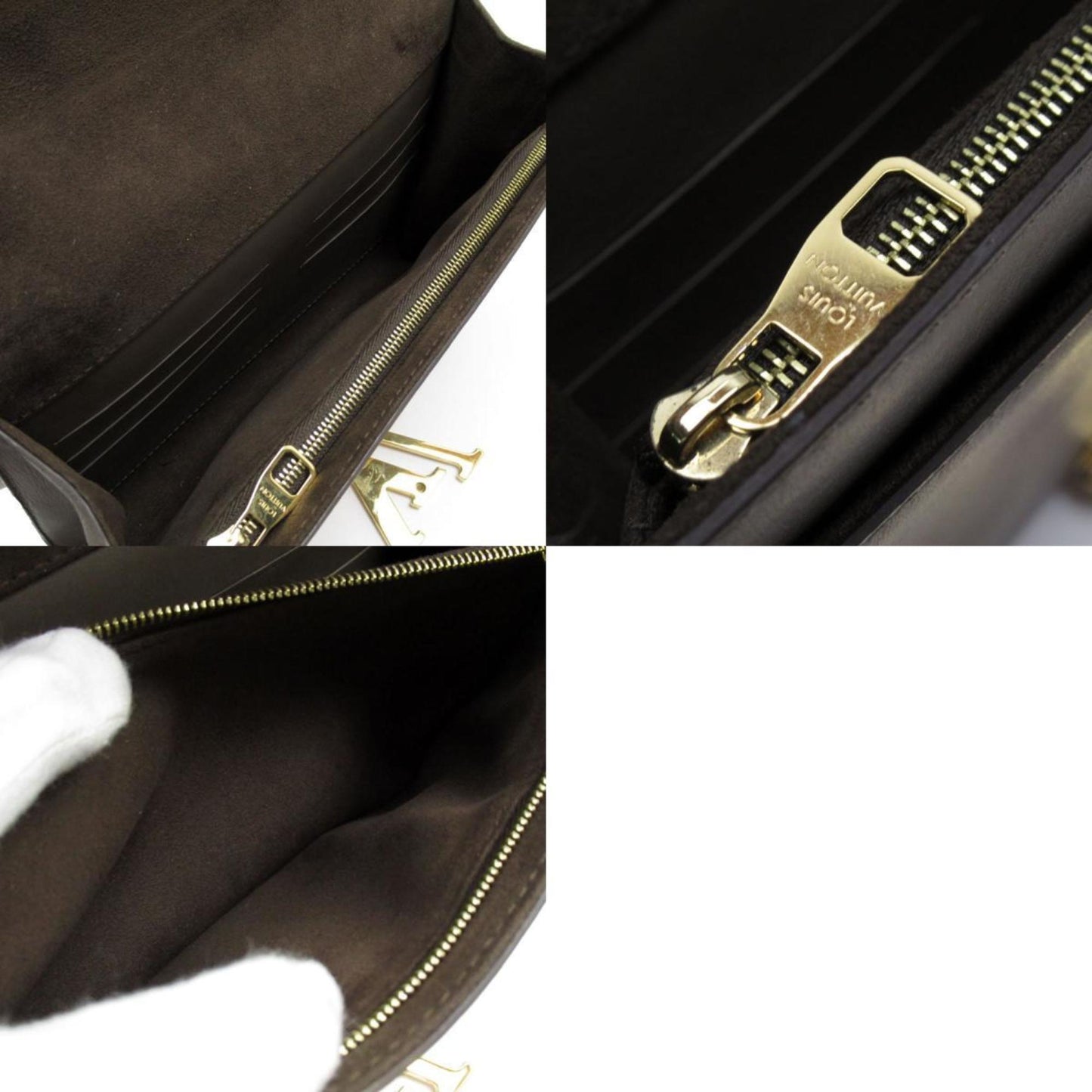 Louis Vuitton Brown Leather Pochette Shoulder Bag