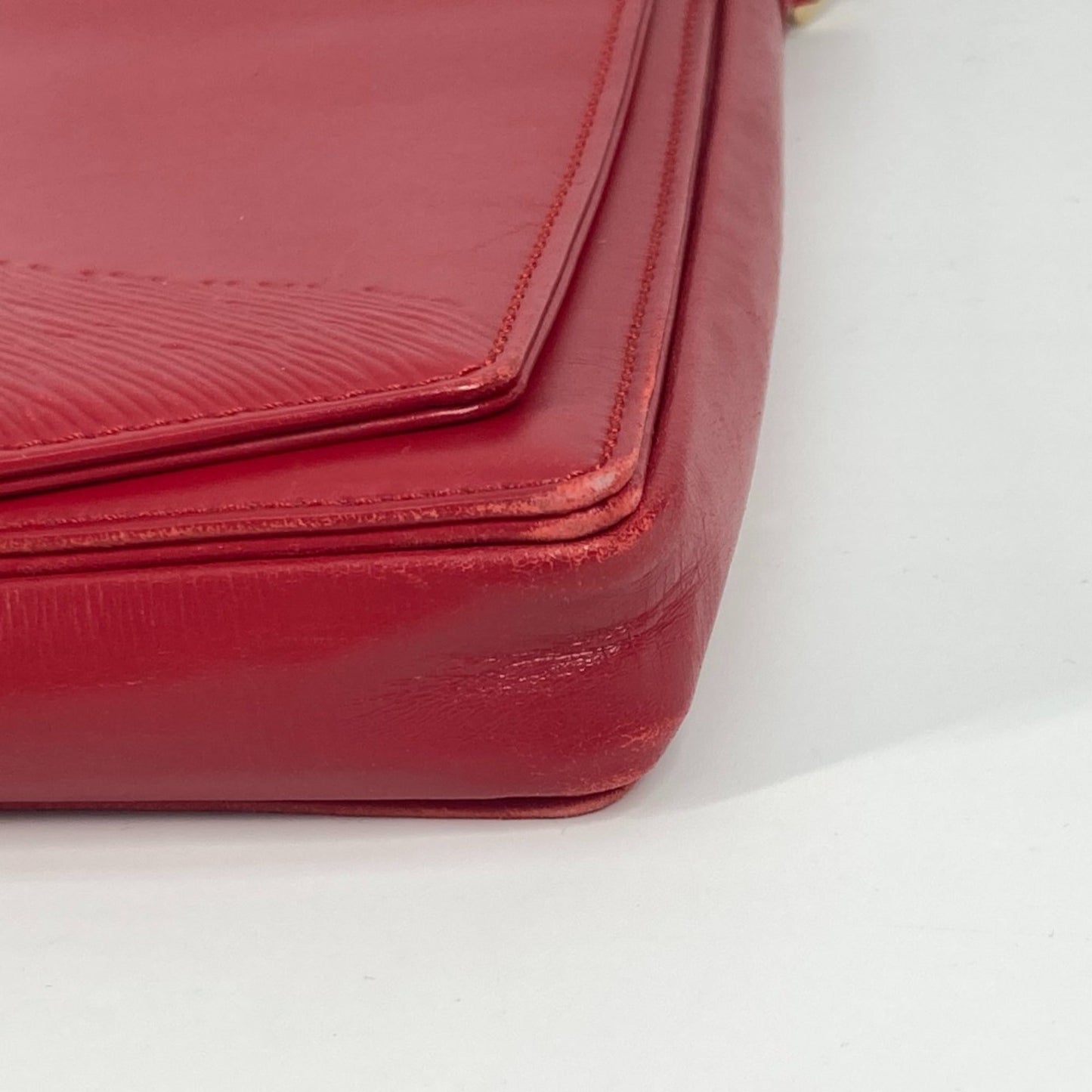 Louis Vuitton Red Leather Shoulder Bag