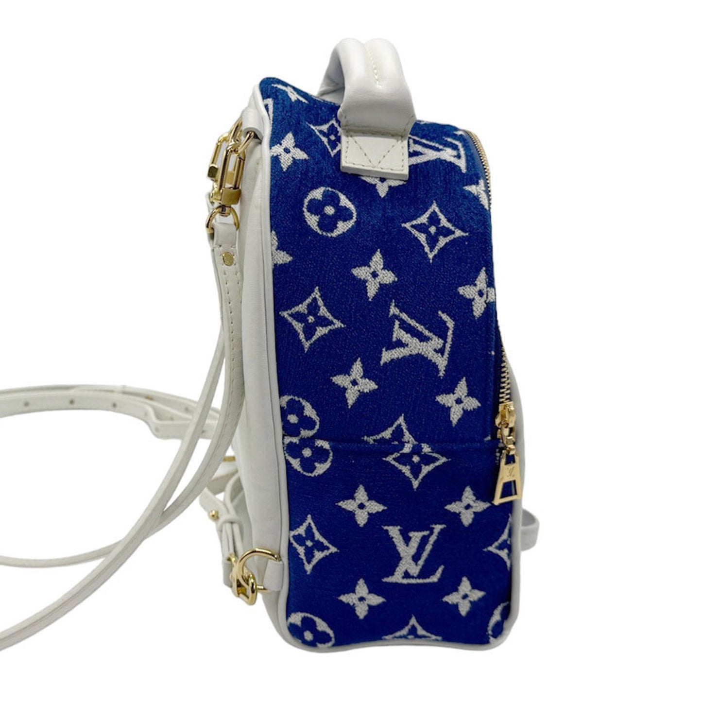 Louis Vuitton Blue White Velvet Leather Backpack