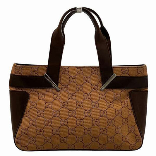 Gucci Gg Canvas Brown Canvas Leather Handbag ()