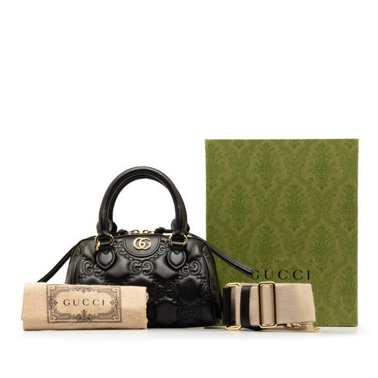 Gucci Black Leather Handbag Shoulder Bag ()